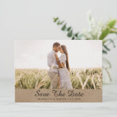 Kraft Paper Wedding Photo Save the Date Cards (Staand voorkant)