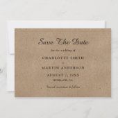 Kraft Paper Wedding Photo Save the Date Cards (Achterkant)
