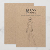 Kraft Paper Wedding Shower raadt het dress-spel (Voorkant / Achterkant)