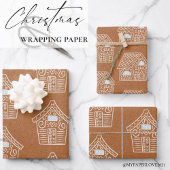 Kraft Paper White GingerBread House-kerstcadeau