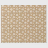 Kraft Paper White Snowflakes Pattern ID589 Cadeaupapier (Vlak)