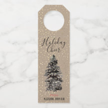 Kraft Paper Woodland Tree Gold Snow Elegant