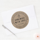Kraft Paper Zelfgemaakte Business Bedankt Ronde Sticker (Envelop)
