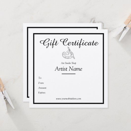 Kraft PaperArtist Studio Cadeaubon Sjabloon (Voorkant / Achterkant in situ)