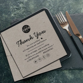 Kraft papier aangepaste Logo dank u aards Vierkante Visitekaartje