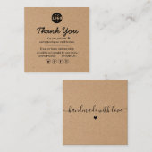 Kraft papier aangepaste Logo dank u voor uw bedrij Vierkante Visitekaartje (Voorkant / Achterkant)