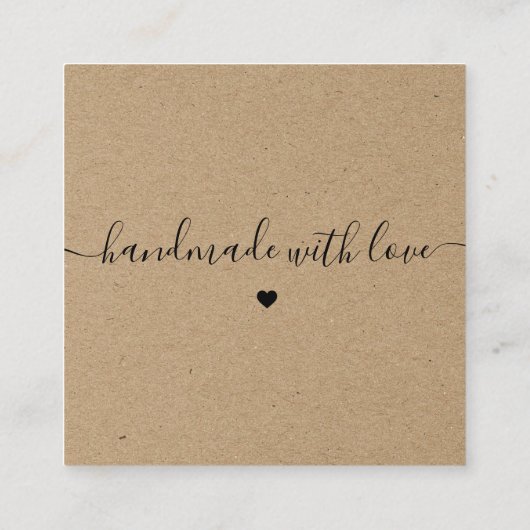 Kraft papier aangepaste Logo dank u voor uw bedrij Vierkante Visitekaartje (Achterkant)