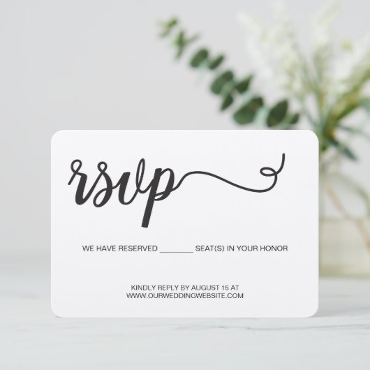 Kraft Papier bruiloft RSVP We hebben gereserveerde (Staand voorkant)