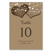 Kraft Papier Burlap Harten Bruiloft Kaart (Achterkant)