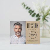 Kraft Papier Contact Info Foto Vastgoed Briefkaart (Staand voorkant)