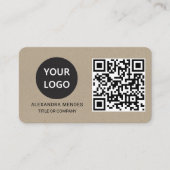 Kraft papier Custom logo modern Stijlvol Visitekaartje (Voorkant)