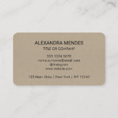Kraft papier Custom logo modern Stijlvol Visitekaartje (Achterkant)
