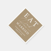 Kraft papier eet Drink en getrouwd bruiloft Servet (Hoek)