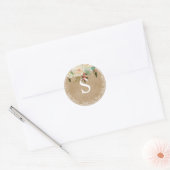 Kraft papier Floral vakantie monogram retouradres Ronde Sticker (Envelop)