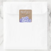Kraft papier Hydrangeas Bloemen Dank u bruiloft Vierkante Sticker (Tas)
