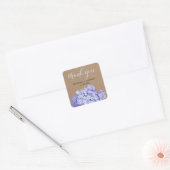 Kraft papier Hydrangeas Bloemen Dank u bruiloft Vierkante Sticker (Envelop)
