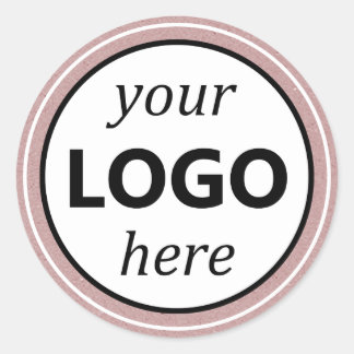 Kraft papier Lila uw cirkel Logo Afbeelding Sticke Ronde Sticker