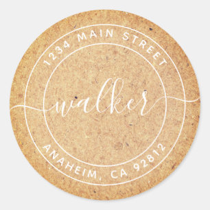 Kraft papier Maak je eigen ronde retouradres Sticker