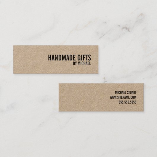 Kraft-papier met gebundelde tekst Label met cadeau (Voorkant / Achterkant)