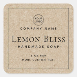 Kraft-papier met vierkante rand vierkante sticker