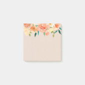 Kraft papier perzik bloemen rustiek chic post-it® notes (Voorkant)