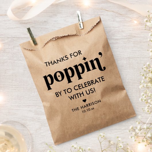 Kraft Papier Popcorn Baby shower Favor Bedankzakje (Geknipt)