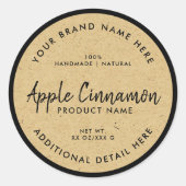 Kraft papier product ronde sticker (Voorkant)