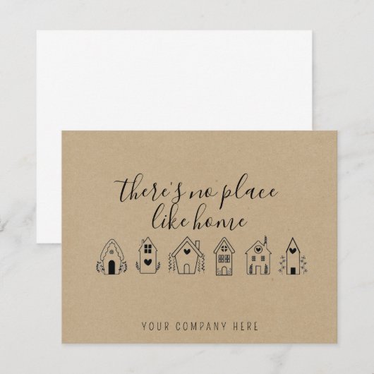 Kraft Papier Realtor Nieuwe Huiseigenaar Bedankkaart (Voorkant / Achterkant)