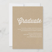 Kraft papier retro vet typografie foto Afstuderen Kaart (Achterkant)