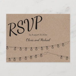 Kraft papier RSVP Briefkaart voor bruiloft