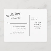 Kraft papier RSVP Briefkaart voor bruiloft (Achterkant)