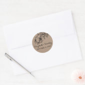 Kraft papier rustieke bloemenbruiloft Save the Dat Ronde Sticker (Envelop)