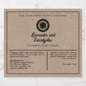 Kraft Papier Stijl Badzouten Zaklabel met Logo Sparkling Wijnetiket (Enkel label)