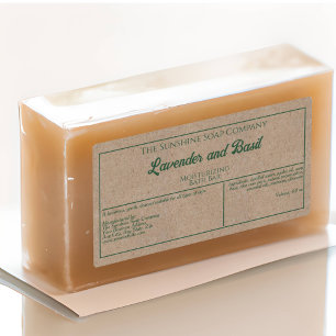 Kraft papier stijl een groene tekst cosmetica potj etiket