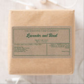 Kraft papier stijl een groene tekst cosmetica potj etiket (Insitu)