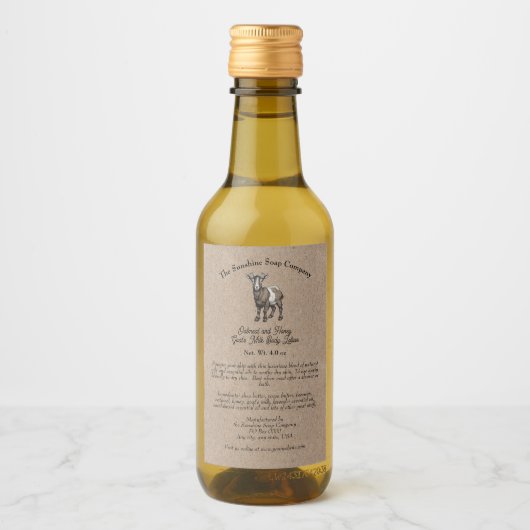 Kraft papier stijl Geitenmelk Cosmetica Label Wijn Etiket (Voorkant)