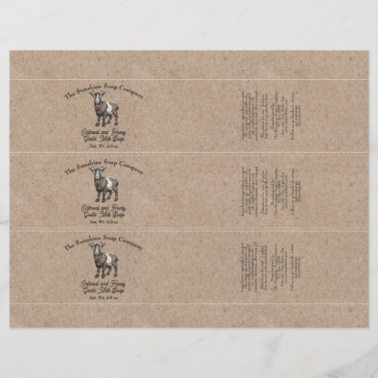 Kraft papier stijl Geitenmelk Zeep Buik Band (Voorkant)