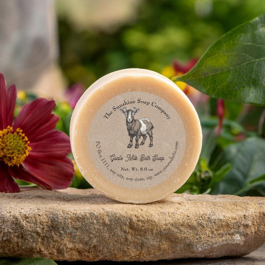 Kraft papier stijl Geitenmelk Zeep Cosmetica Label