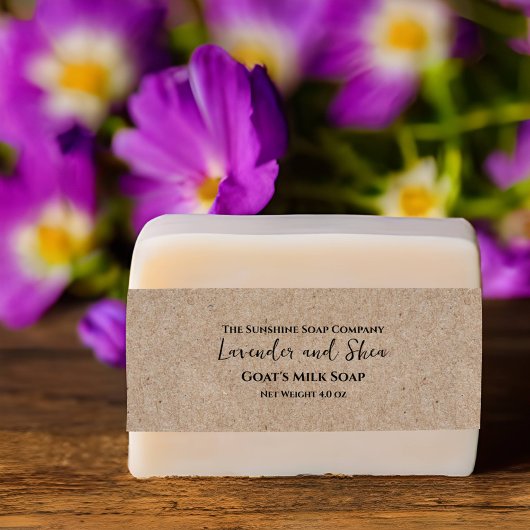 Kraft papier stijl minimalistische zeep buik band uitnodigingen wikkel