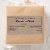 Kraft papier stijl paarse tekst cosmetica potje la etiket (Insitu)