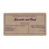 Kraft papier stijl paarse tekst cosmetica potje la etiket (Voorkant)