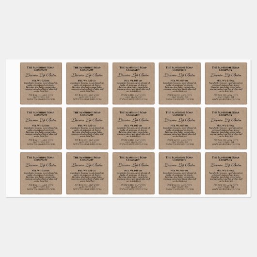 Kraft papier stijl waterdichte lip balsem label (Vel)