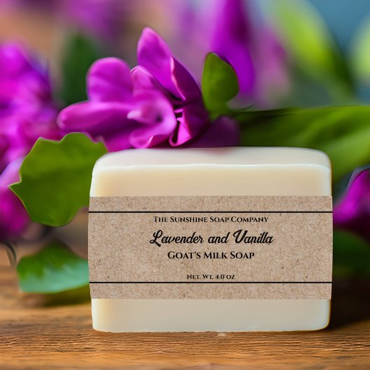 Kraft papier stijl zeep buik band uitnodigingen wikkel