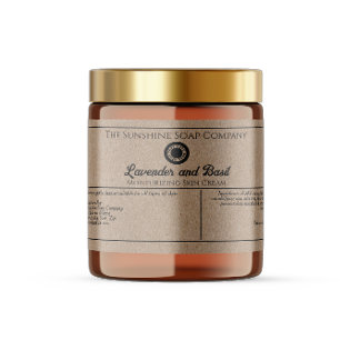 Kraft papier stijl zeep cosmetica label met logo