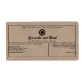 Kraft papier stijl zeep cosmetica label met logo (Voorkant)