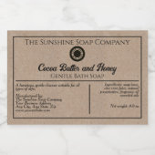 Kraft papier stijl zeep verpakking label met logo voedselcontainer etiket (Enkel label)