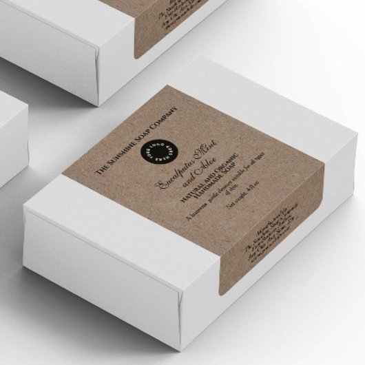 Kraft papier stijl zeep verpakking label w Logo