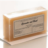 Kraft papier stijl zwarte tekst zeep cosmetica lab etiket