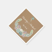 Kraft Papier Succulenten Trouwpapier Servetten (Hoek)