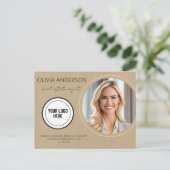 Kraft papier vastgoedmarketing briefkaart (Staand voorkant)